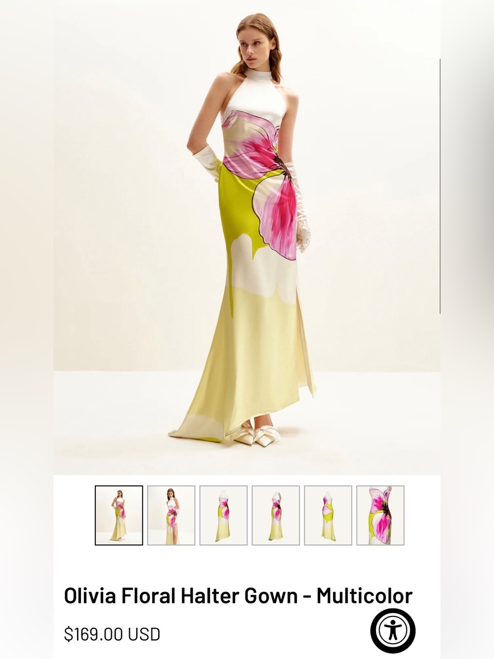 Olivia Floral Halter Gown